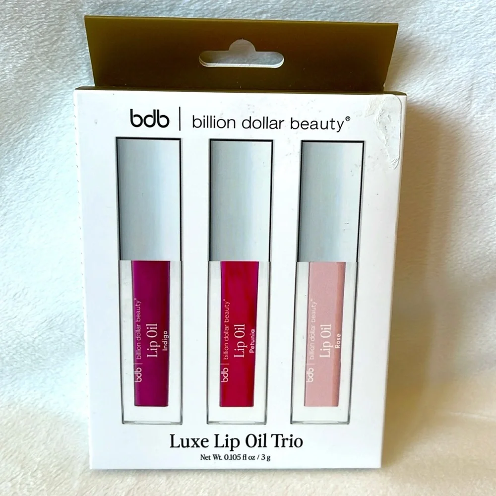 bdb Billion Dollar Beauty Luxe Lip Oil, Vibrant Lip Gloss Trio